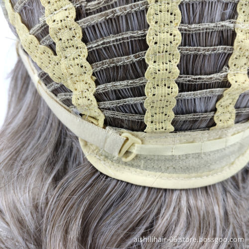 Wholesale Synthetic Wigs Short Ombre Wave Wig With Blonde Brown Root for Women